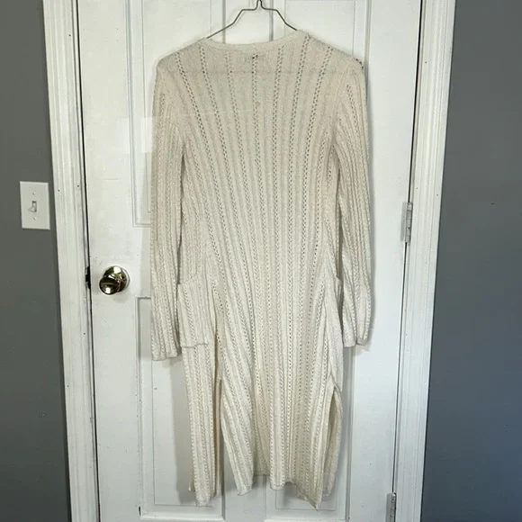 American Eagle Extra Long Knit Cardigan Cream - Picture 6 of 6